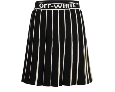 Shop Off-white Swans Pleated Skirt In Black