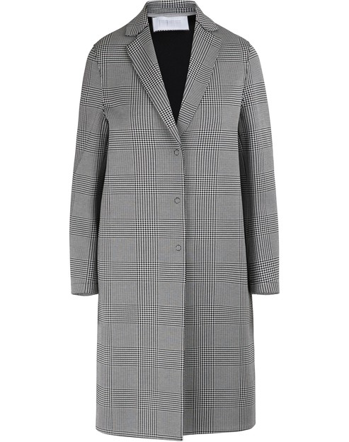 black and white plaid coat