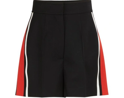 Shop Alexander Mcqueen Wool Shorts In 0915 Black Red