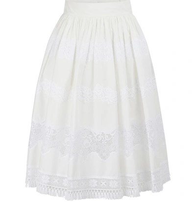 Shop Dolce & Gabbana Lace Skirt In White