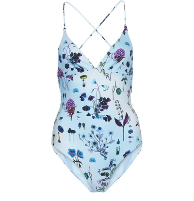 Shop Stella Mc Cartney Swim Printed Swimsuit In Light Blue