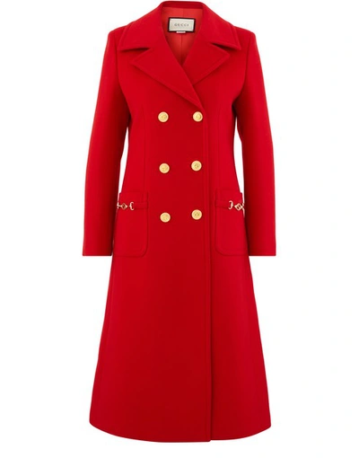 Shop Gucci Wool Coat In Flame