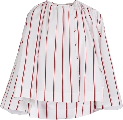 Shop Calvin Klein 205w39nyc Wide-sleeved Blouse In Optic White Bordeaux Cameo Pink