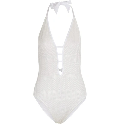Shop Missoni Lined Swimsuit In White