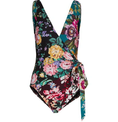 Shop Zimmermann Allia Swimsuit In Spliced