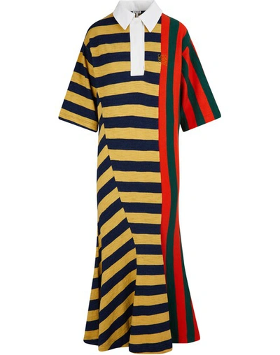 Shop Loewe Striped Polo Dress In Multicolor