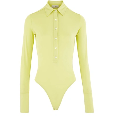 Shop Coperni Jersey Long-sleeve Bodysuit In 100 Yellow