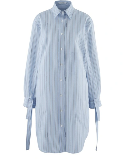 Shop Jw Anderson Shirt Dress In Baby Blue