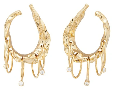 Shop Alican Icoz Organic + Attico Earrings In Gold