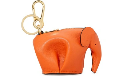 Shop Loewe Elephant Bag Charm In Orange