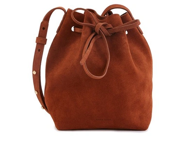 Shop Mansur Gavriel Mini Bucket Bag In Rust