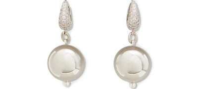 Shop Mounser Full Moon Earrings In Rhodium