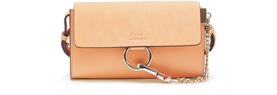 Shop Chloé Faye Wallet On Strap In Faded Blue