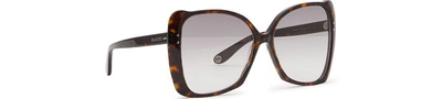 Shop Gucci Butterfly Sunglasses In Brown