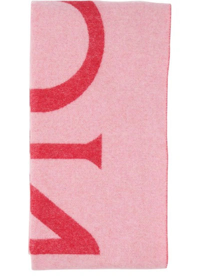 Shop Moncler Wool Mix Scarf In Pink