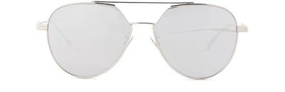 Shop Bottega Veneta Aviator-shaped Sunglasses In Silver Silver Silver