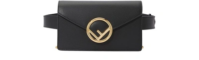 Shop Fendi Leather Belt Bag In Nero