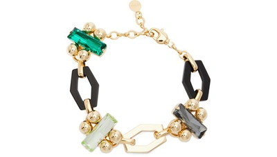 Shop Erdem Jewel Bracelet In Dark Horn/emerald