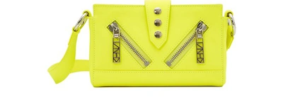 Shop Kenzo Belted Leather Bag In Lemon