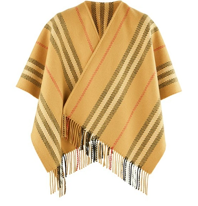 Shop Burberry Wool And Cashmere Cape In Antique Yellow