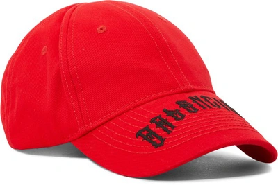 Shop Balenciaga Tattoo Cap In Red/black