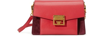 Shop Givenchy Gv3 Small Bag In Pink Burgundy