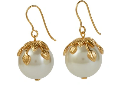 Shop Aurelie Bidermann Albizia Earrings In Yellow Gold