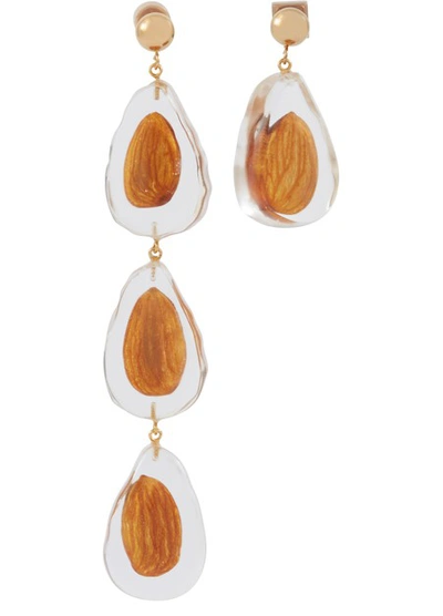 Shop Jacquemus Almond Earrings In Transparent