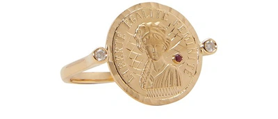 Shop Anissa Kermiche Louise D'or Coin Ring In Gold