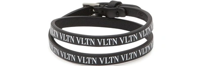 Shop Valentino Vltn Double Bracelet In Nero Bianco