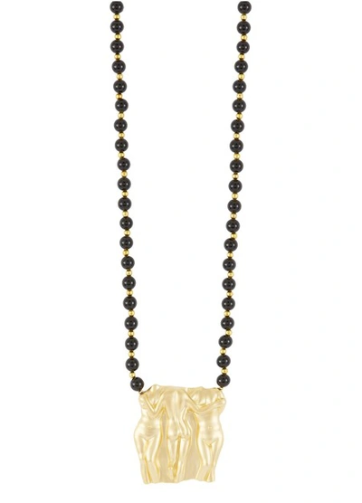 Shop Anissa Kermiche Les Mères De La Nation Necklace In Black Gold