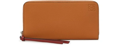 Shop Loewe Zip Wallet In Light Caramel/pecan Color