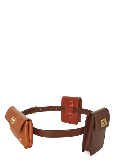 Shop Manu Atelier Tech Belt-bags In R.brown & Camel & Redbole & R. Brown
