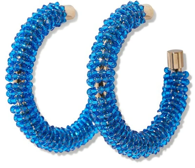 Shop Jacquemus Brila Hoop Earrings In Blue