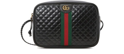 Shop Gucci Quilted Shoulder Bag In Black