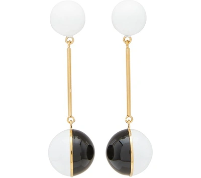 Shop Jw Anderson Mini Sphere Earrings In Black/white