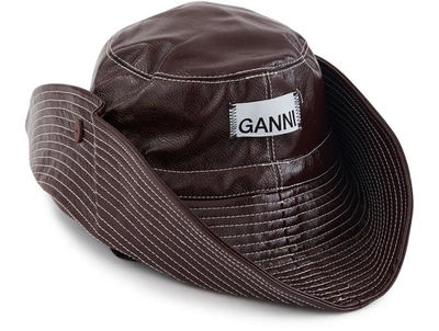 Shop Ganni Vinyl Hat In Port Royale