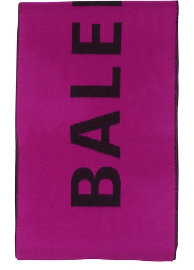 Shop Balenciaga Logo Wool Scarf In 6060