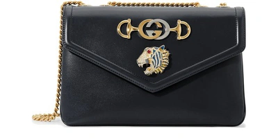 Shop Gucci Rajah Shoulder Bag In Black
