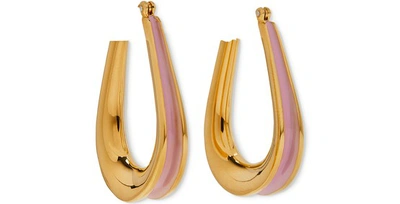 Shop Annelise Michelson Ellipse Enamel-detail Earrings In Gold Pink