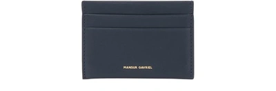 Shop Mansur Gavriel Leather Card Holder In Blu