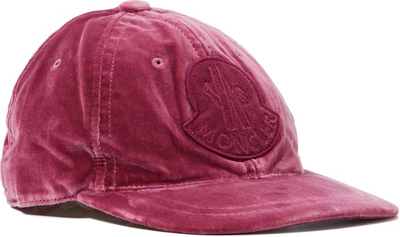 Shop Moncler Velvet Cap In Pink