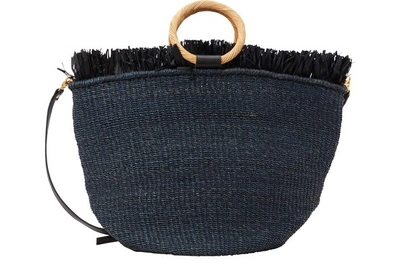 Shop Aranaz Carisse Tote Bag With Fringes In Blue