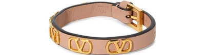 Shop Valentino Garavani - Go Logo Bracelet In Rose Canelle