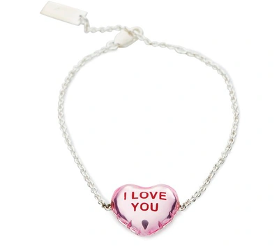 Shop Marc Jacobs The Balloon I Love You Bracelet In Powder Pink Multi