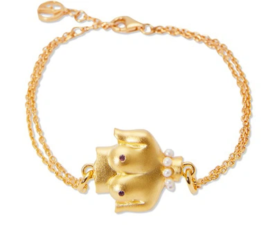 Shop Anissa Kermiche Rubies Boobies Bracelet In Gold