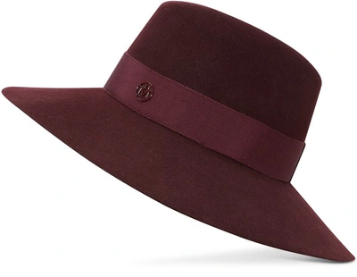 Shop Maison Michel Kate Fedora In Red/black
