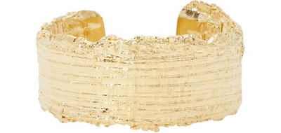Shop Imai Tweed Cuff Bracelet In Gilded Gold