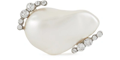 Shop Givenchy Midnight Pearl" Ring" In Argent
