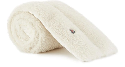 Shop Moncler Padded Scarf In Cream